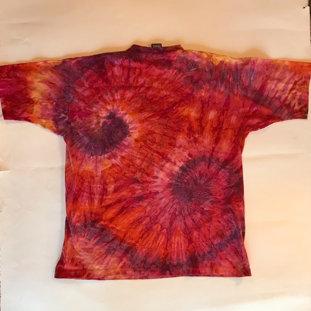Vintage Disney 90s Goofy Psychedelic Red Orange Tie Dye T-Shirt Men Large - Picture 2 of 10
